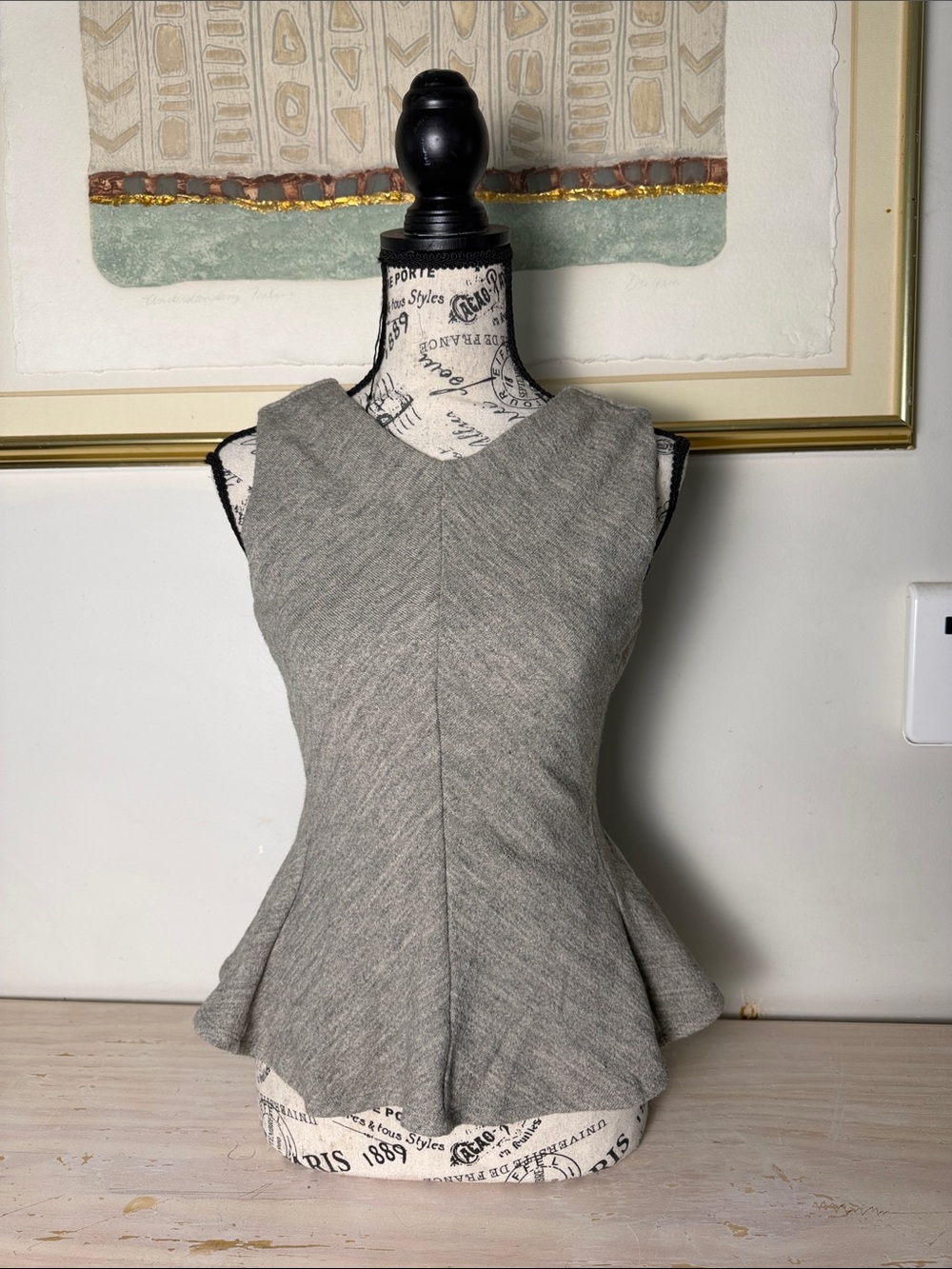 Zara Gray Sleeveless Peplum Top